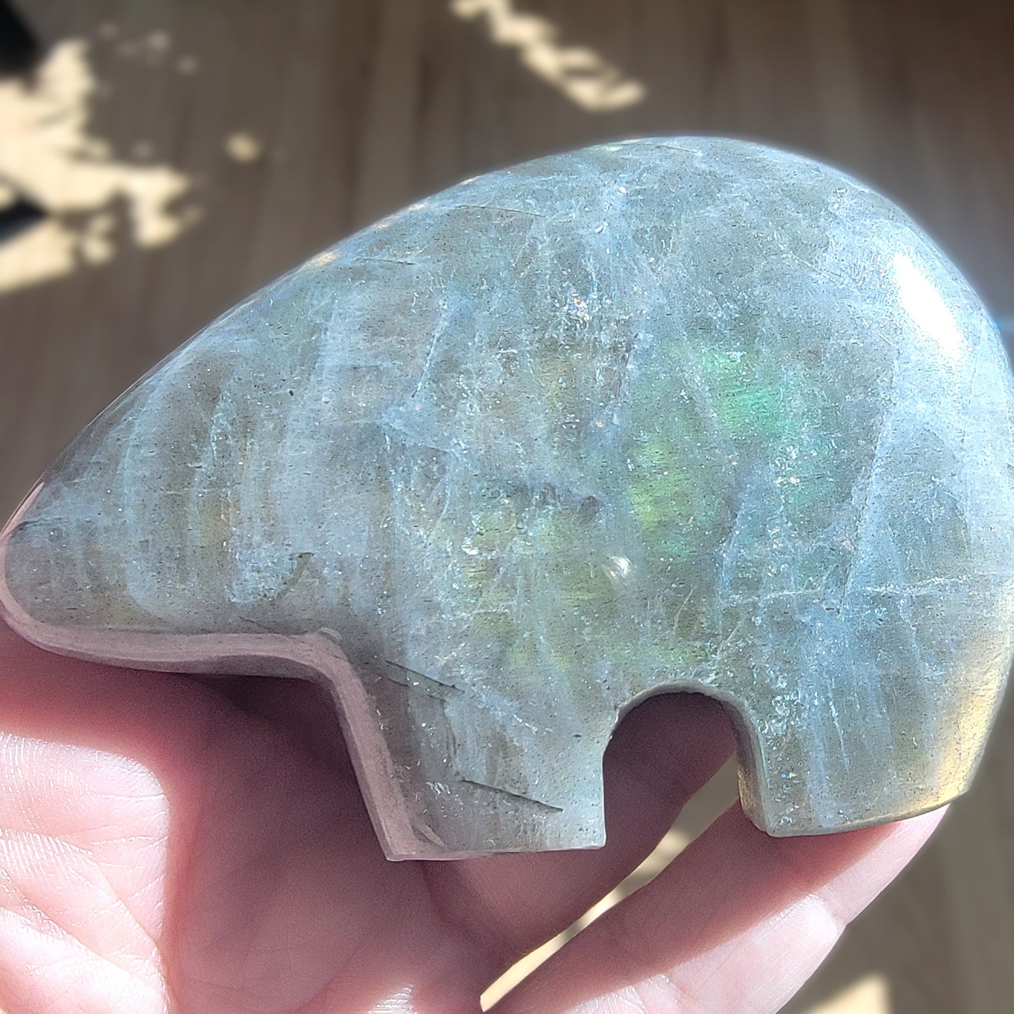 Labradorite - Zuni Bear - Yellow Flash