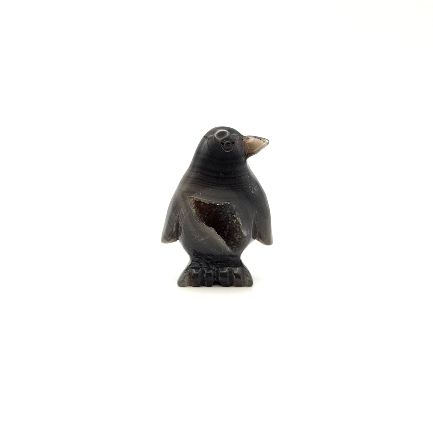 Agate Penguin with Druzy