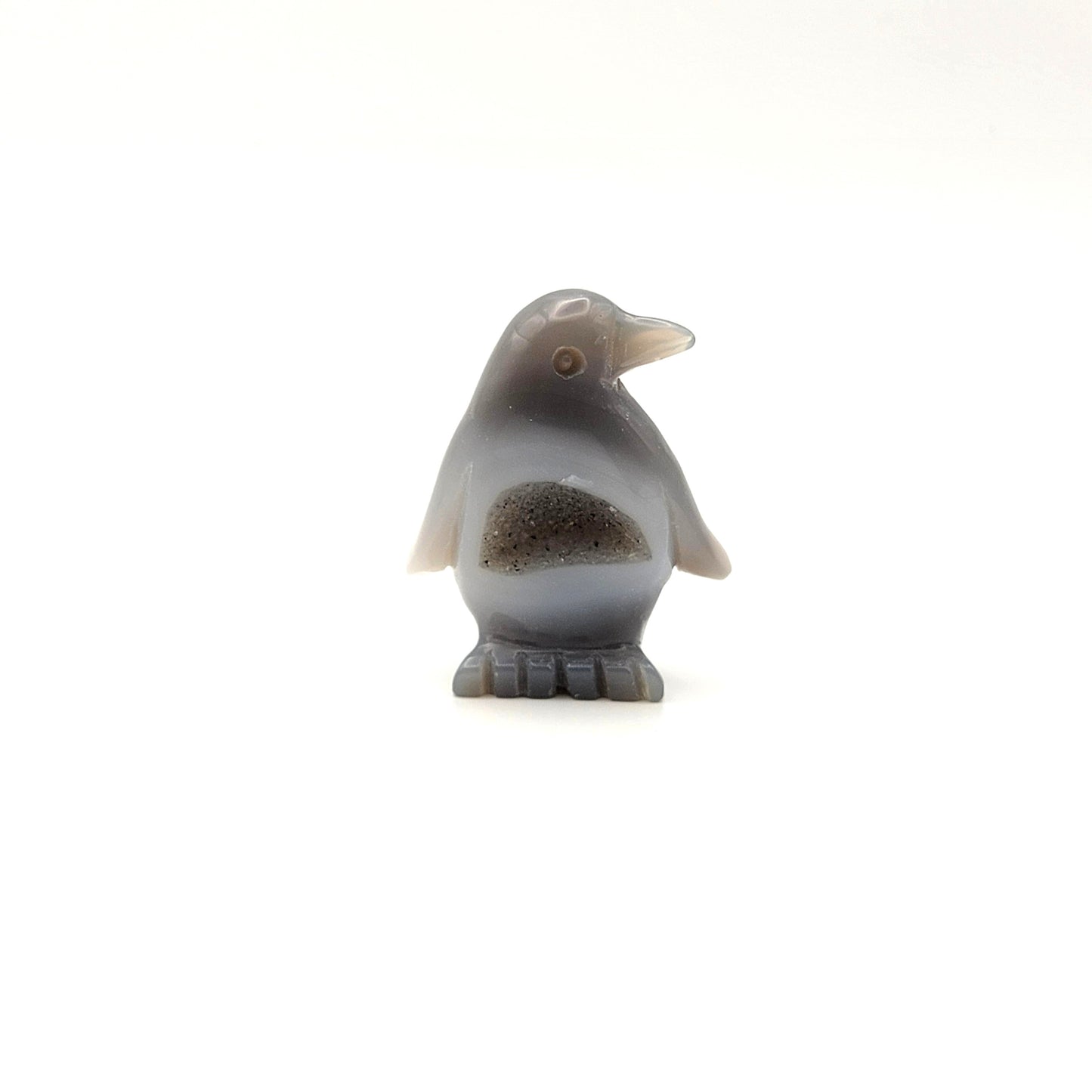 Agate Penguin with Druzy
