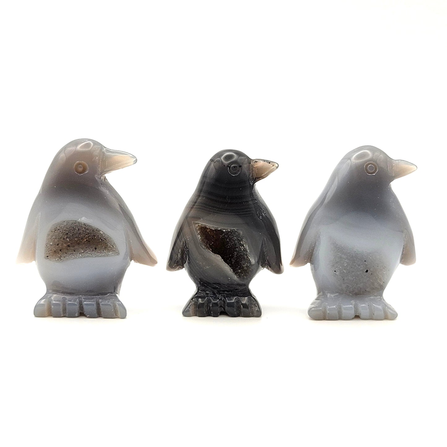 Agate Penguin with Druzy