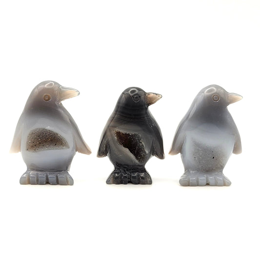 Agate Penguin with Druzy