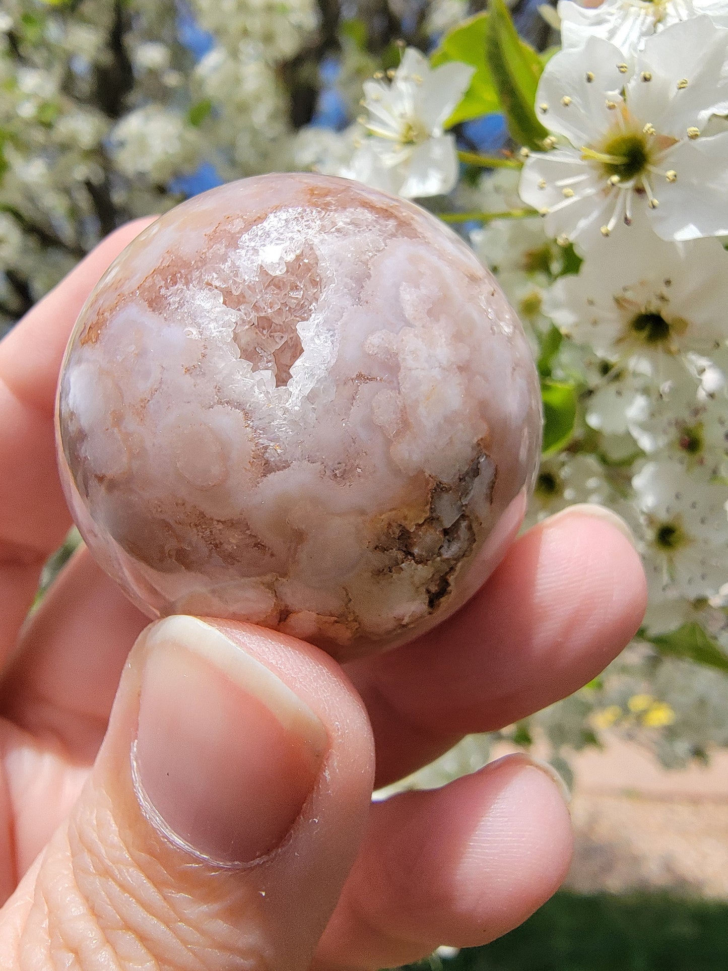Flower Agate Sphere